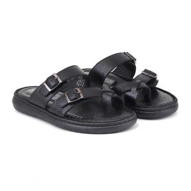REDCHIEF Black Leather Thong Slipper for Men RC4109 001