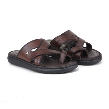 REDCHIEF Brown Leather Thong Slipper for Men RC4108 003