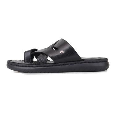 REDCHIEF Black Leather Thong Slipper for Men RC4108 001