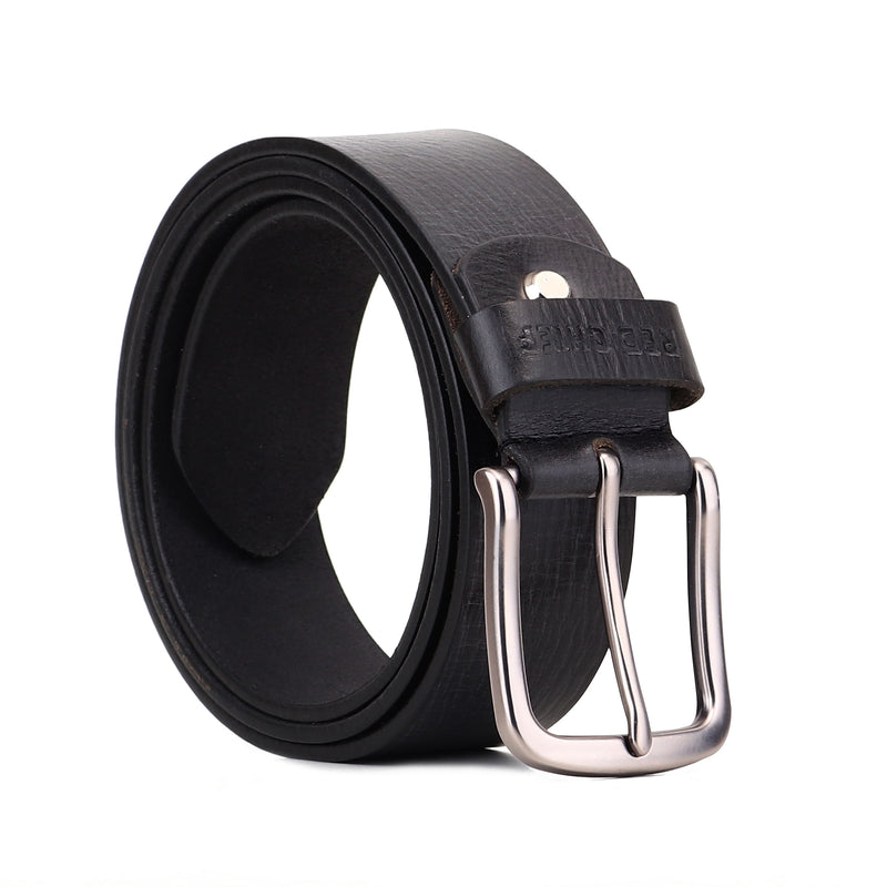 RED CHIEF Black Leather Belt for Men A80413 001
