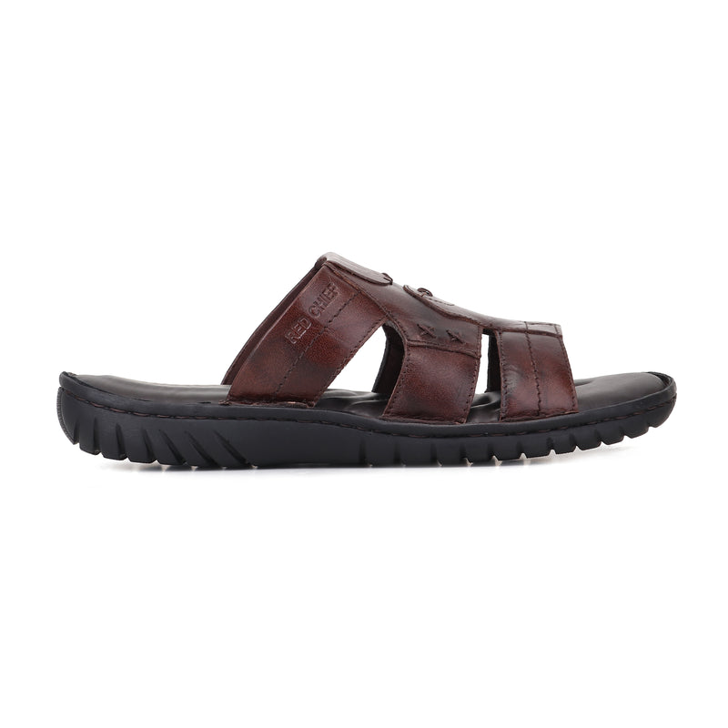 RED CHIEF Brown Leather Casual Shoes for Men RC8008-A 003