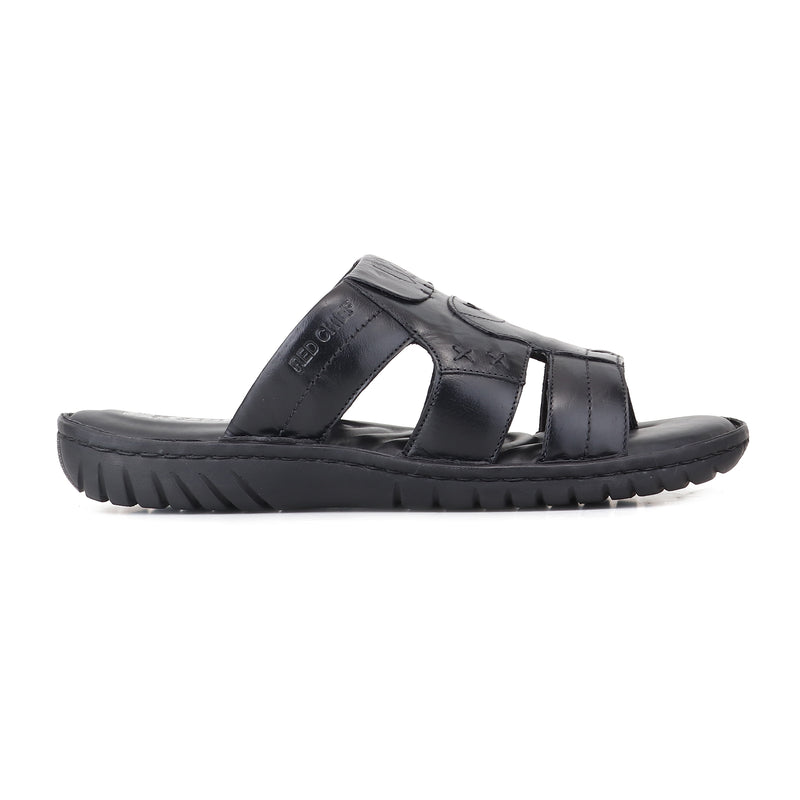 RED CHIEF Black Leather Casual Shoes for Men RC8008-A 001
