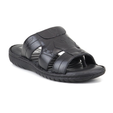 RED CHIEF Black Leather Casual Shoes for Men RC8008-A 001