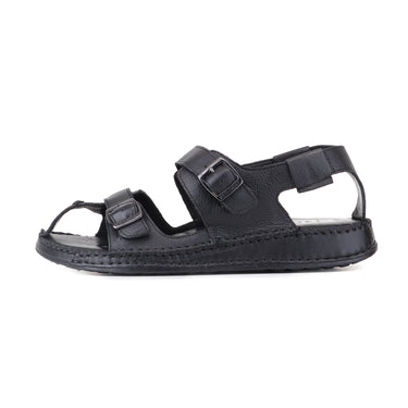 RED CHIEF Black Leather Sandal for Men RC6082 001