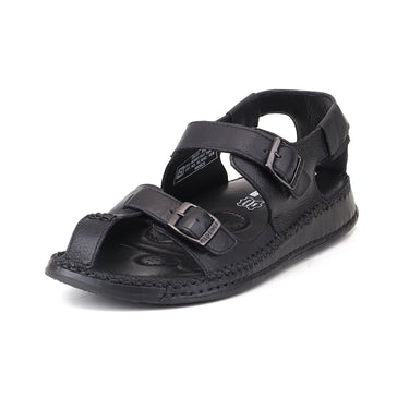 RED CHIEF Black Leather Sandal for Men RC6082 001