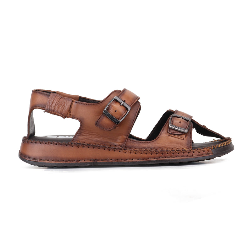 RED CHIEF Tan Leather Sandal for Men RC6082 006