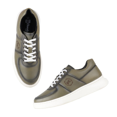 REDCHIEF Olive Leather Casual Oxford for Men RC3949 124