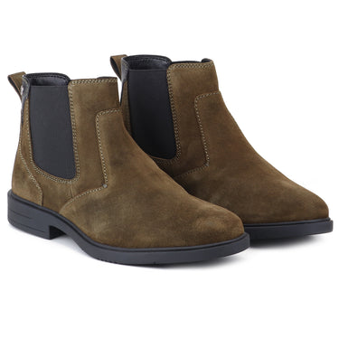 Red Chief Men's Dark Olive Suede Leather Chelsea Boots |RC4147 164