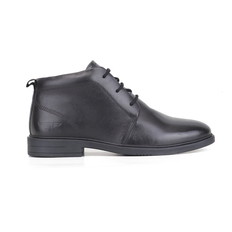 RED CHIEF Black Leather Formal Shoes for Men RC4024 001