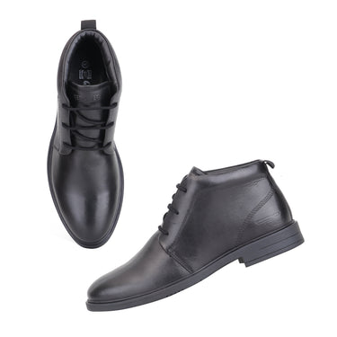 RED CHIEF Black Leather Formal Shoes for Men RC4024 001