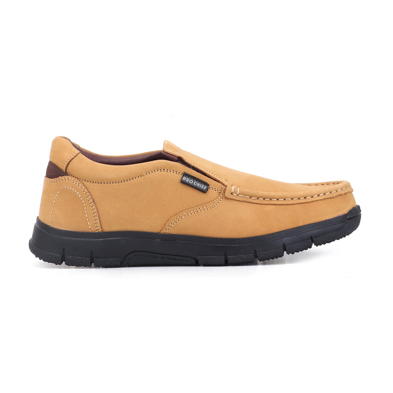 RED CHIEF Camel Leather Casual Shoes for Men RC6092 004