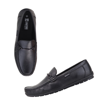 RED CHIEF Black Leather Casual Shoes for Men RC2012 001
