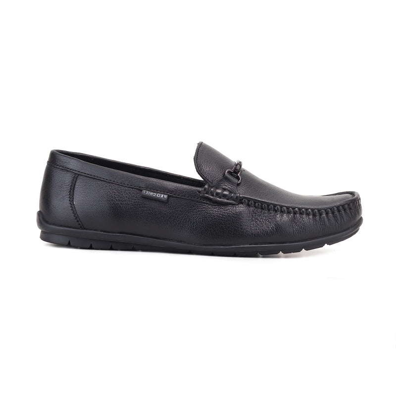 RED CHIEF Black Leather Casual Shoes for Men RC2012 001