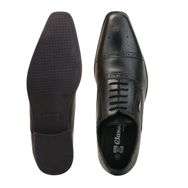 RED CHIEF Black Leather Formal Shoes for Men RC5551 001