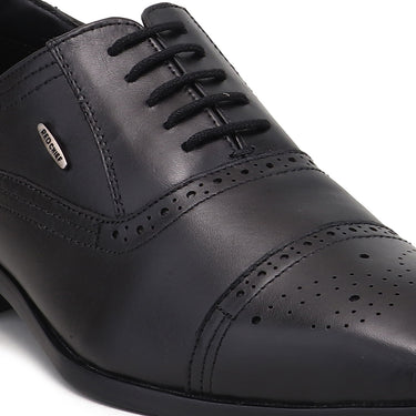 RED CHIEF Black Leather Formal Shoes for Men RC5551 001