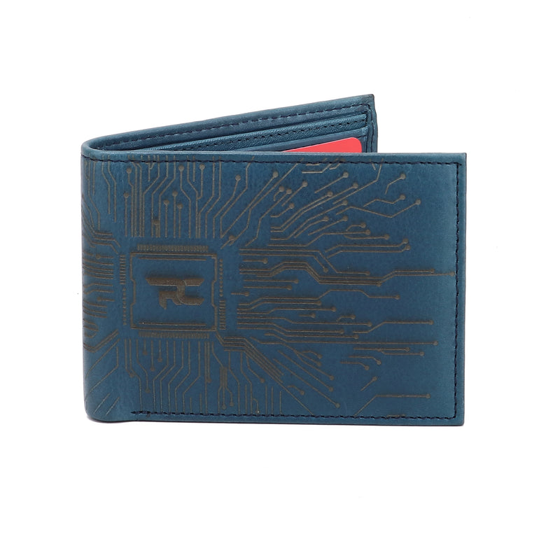 RED CHIEF Blue Leather Wallet for Men A90161 002