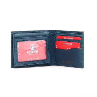 RED CHIEF Blue Leather Wallet for Men A90161 002