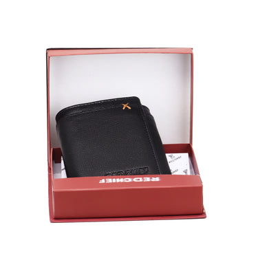 RED CHIEF Black Leather Wallet for Men A90165 001
