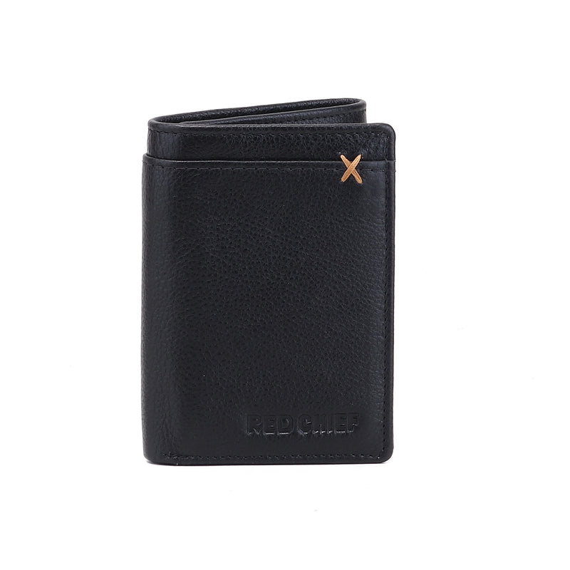 RED CHIEF Black Leather Wallet for Men A90165 001
