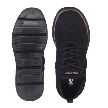 Red Chief Sports Black Color & Low Ankle Lace-Up Comfortable Walking Shoes for Men |W7025 001
