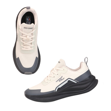 Red Chief Sports Beige-D.Grey Color & Low Ankle Lace-Up Comfortable Running Shoes for Men |R1749 CD12