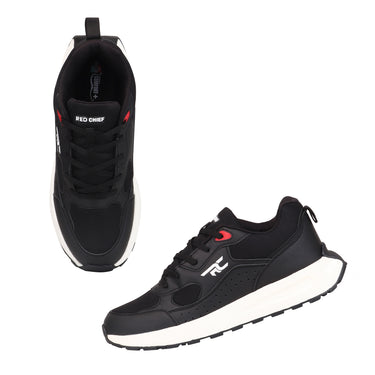 Red Chief Sports Black Color & Low Ankle Lace-Up Comfortable Running Shoes for Men |R1767 001