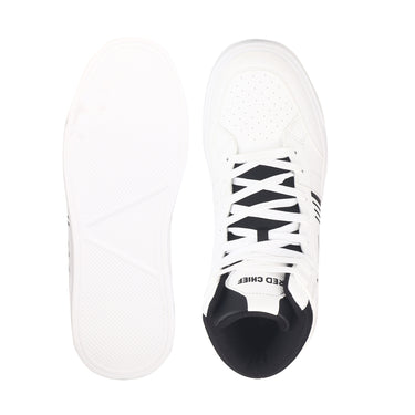 Red Chief Sports White-Blk. Color & Mid Ankle Lace-Up Comfortable Sneaker Shoes for Men |C6022 C261