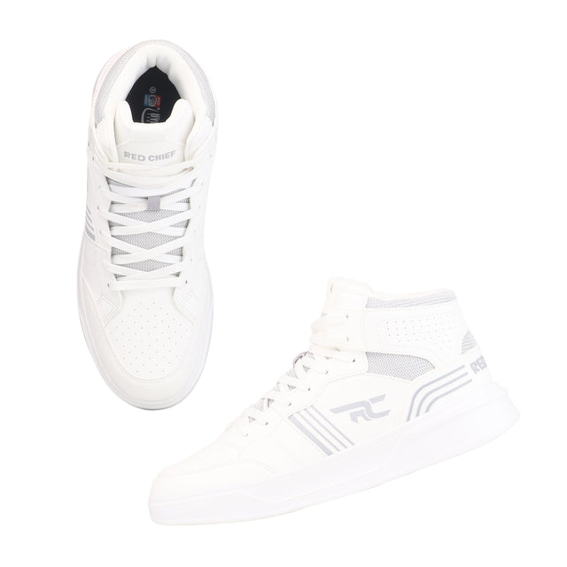 Red Chief Sports White-Gray Color & Mid Ankle Lace-Up Comfortable Snea ...