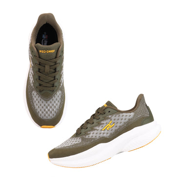 Red Chief Sports Olive Green Color & Low Ankle Lace-Up Comfortable Running Shoes for Men |R1751 G0045