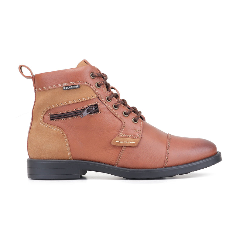 RED CHIEF Brown Leather Casual Shoes for Men RC4076 913