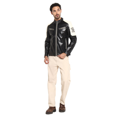 RED CHIEF Black/White Polyurethane Jacket for Men 8310254 F013