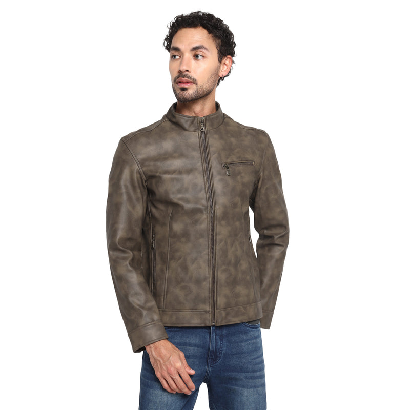 RED CHIEF Olive Polyurethane Jacket for Men 8310257 124