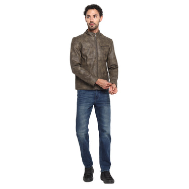 RED CHIEF Olive Polyurethane Jacket for Men 8310257 124