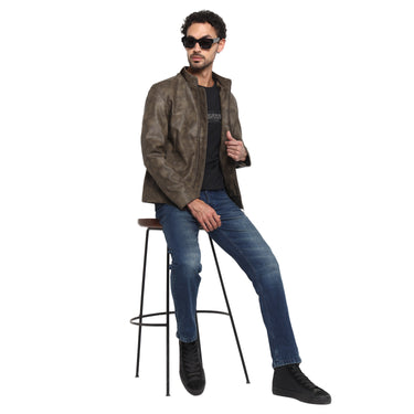 RED CHIEF Olive Polyurethane Jacket for Men 8310257 124
