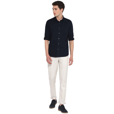Red Chief Navy Solid Casual Shirt for Men O-8110066 156