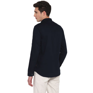 Red Chief Navy Solid Casual Shirt for Men O-8110066 156
