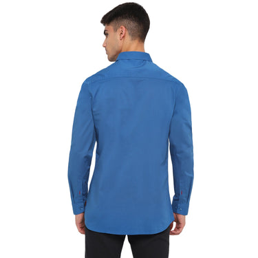 Red Chief Blue Solid Casual Shirt for Men O-8110069 002