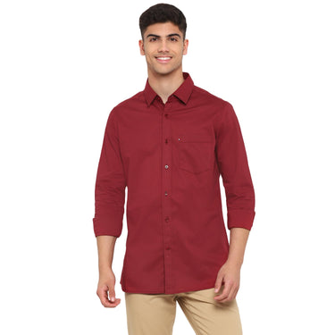 Red Chief Maroon Solid Casual Shirt for Men O-8110069 376