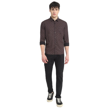 Red Chief Black/Brown Casual Shirt for Men O-8110078 117
