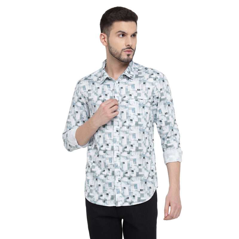 Red Chief Blue/White Casual Shirt for Men O-8110084 1306