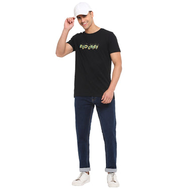Red Chief Black Printed T-Shirt for Men O-8220035 001
