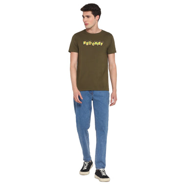 Red Chief Olive Printed T-Shirt for Men O-8220035 124