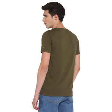Red Chief Olive Printed T-Shirt for Men O-8220035 124