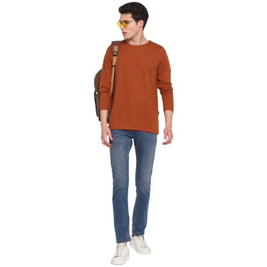 Red Chief Rust Solid T-Shirt for Men O-8220036 022