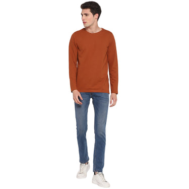 Red Chief Rust Solid T-Shirt for Men O-8220036 022