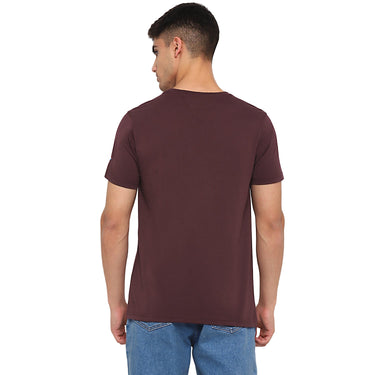 Red Chief Maroon Solid T-Shirt for Men O-8220040 376
