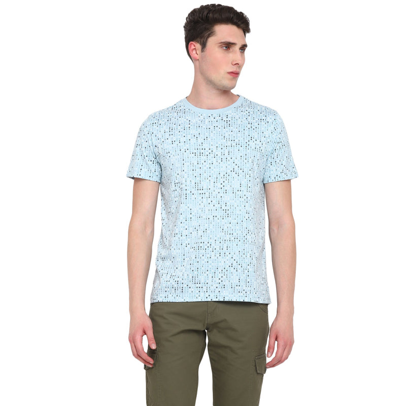 Red Chief Light Blue Aop Printed T-Shirt for Men O-8220041 081