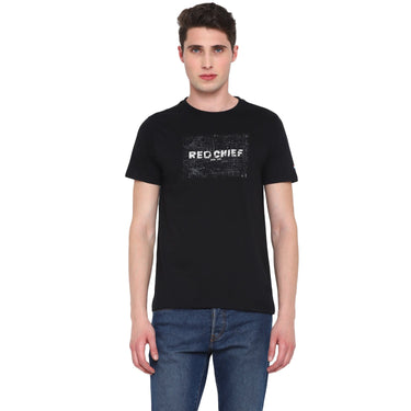 Red Chief Black Solid T-Shirt for Men O-8220042 001