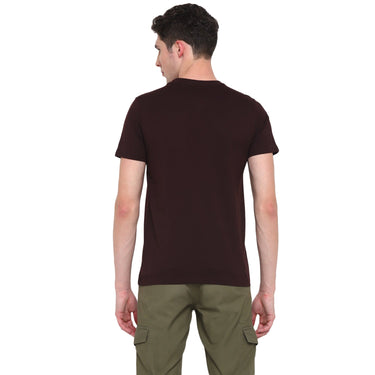 Red Chief Brown Solid T-Shirt for Men O-8220042 003