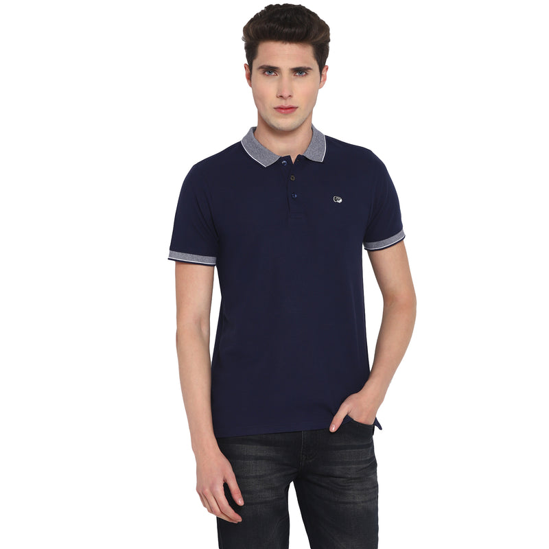 RED CHIEF Navy Poly Cotton T-Shirt for Men O-8220043 156